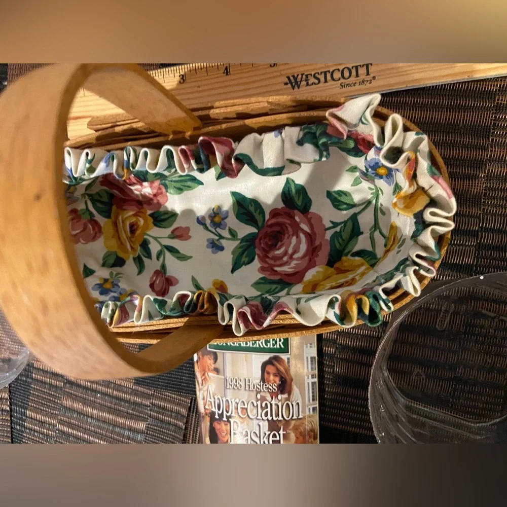 Vintage Longaberger baskets, floral theme liners